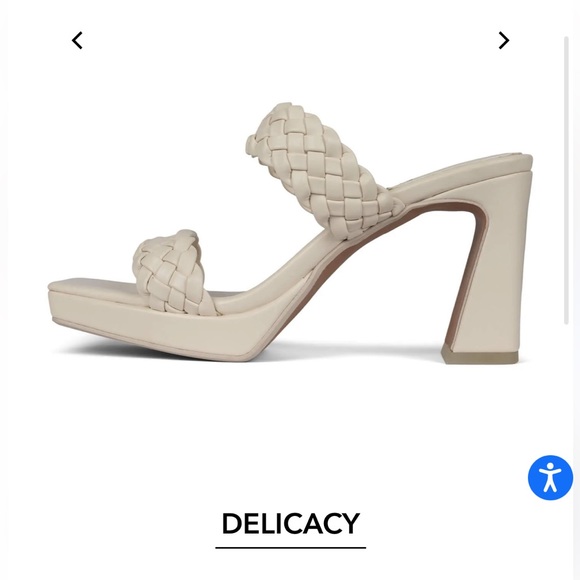 Jeffrey Campbell White Square front braided Delicacy block heels size 8 - Picture 4 of 10